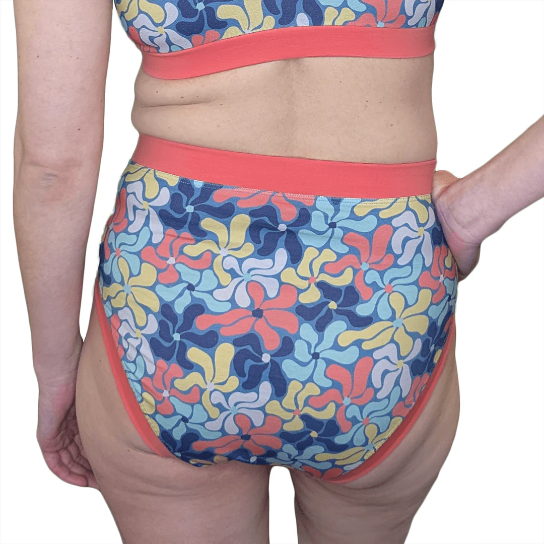 High Rise Briefs - Wavy Flowers - Image 5