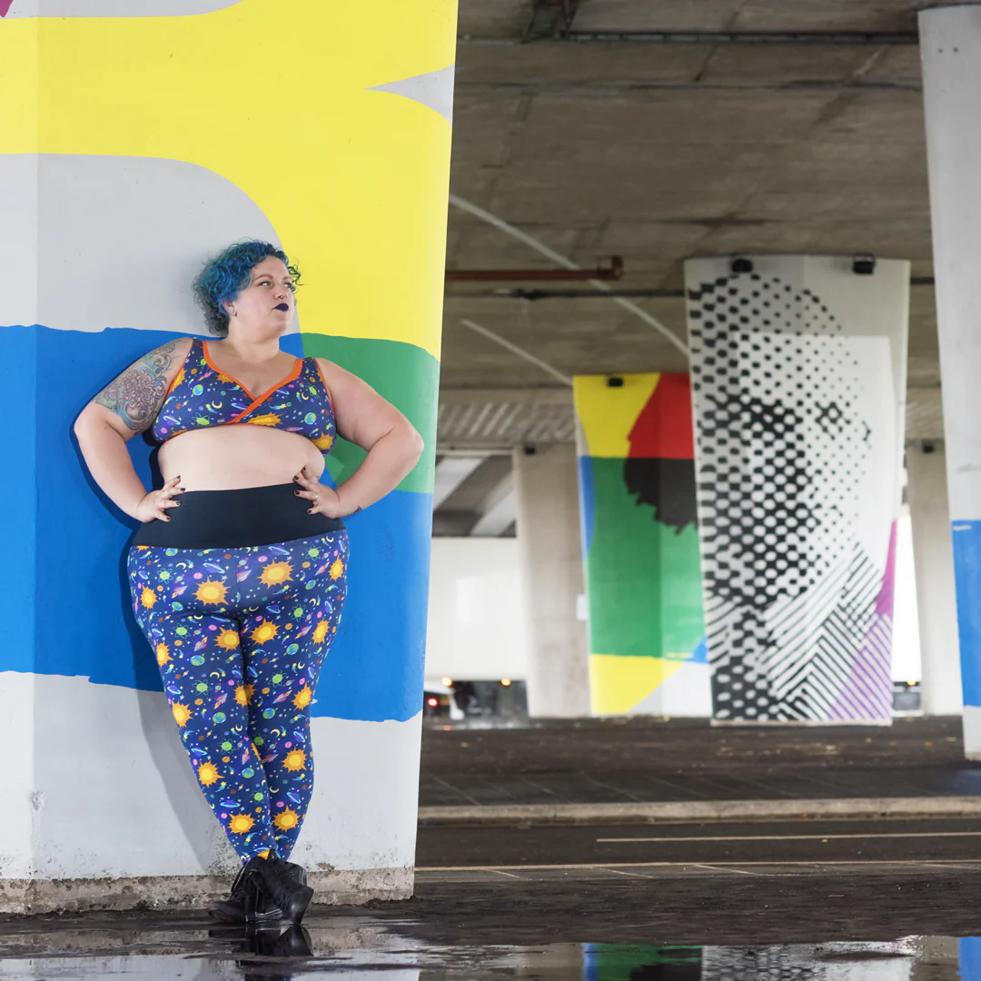 High Waist Organic Cotton Leggings - Space SECONDS *** - Image 3