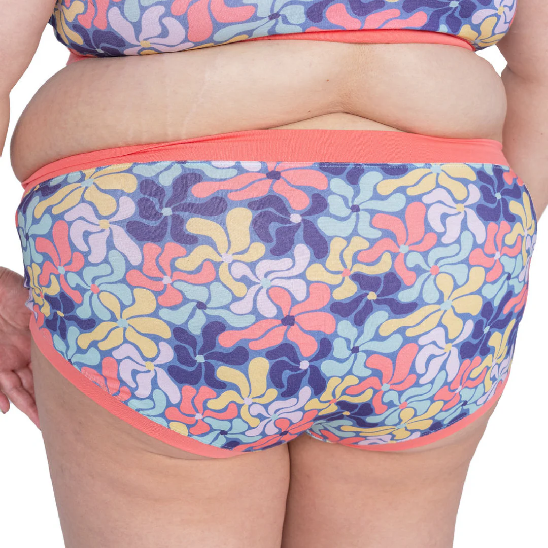 Mid Rise Briefs - Wavy Flowers - Image 3