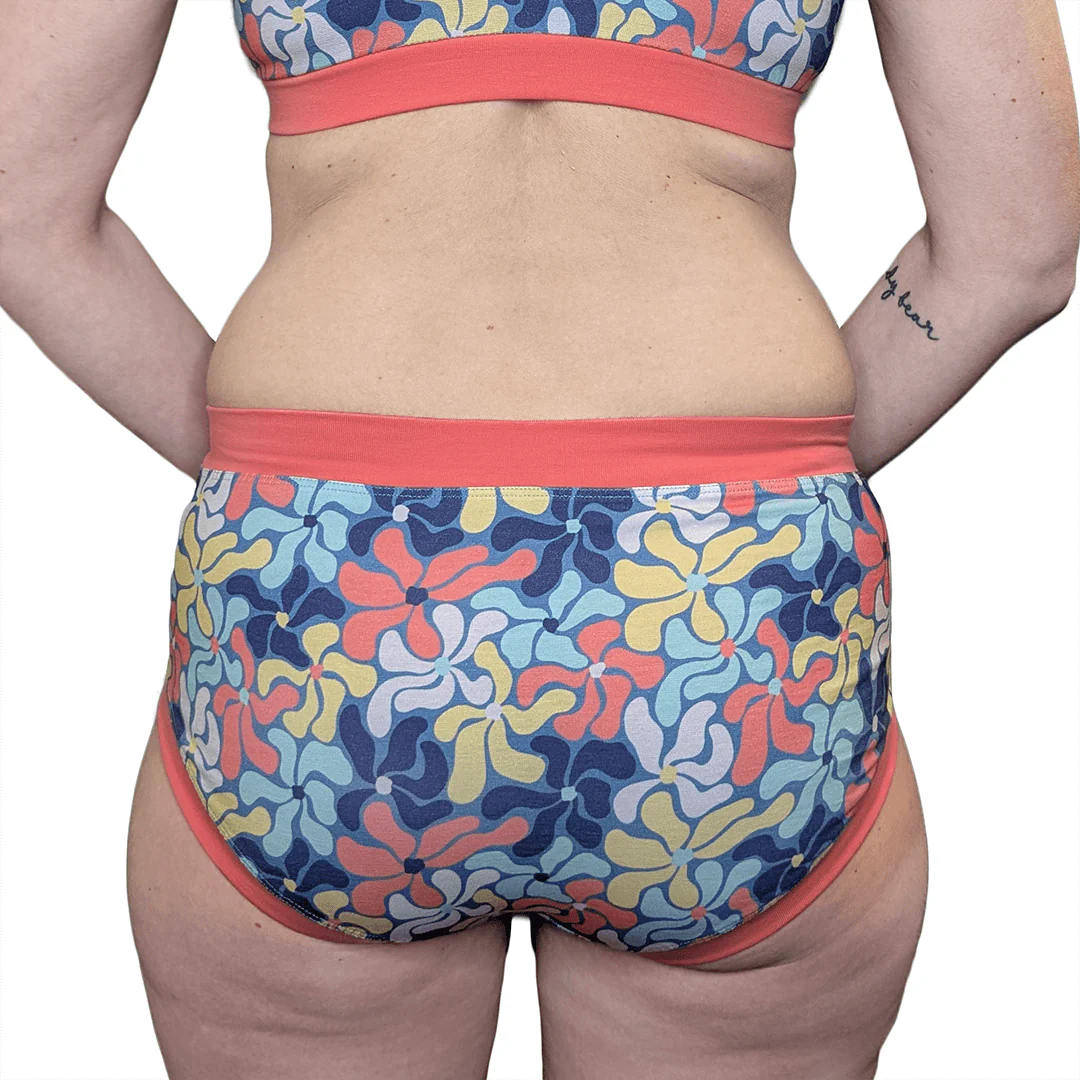 Mid Rise Briefs - Wavy Flowers - Image 5