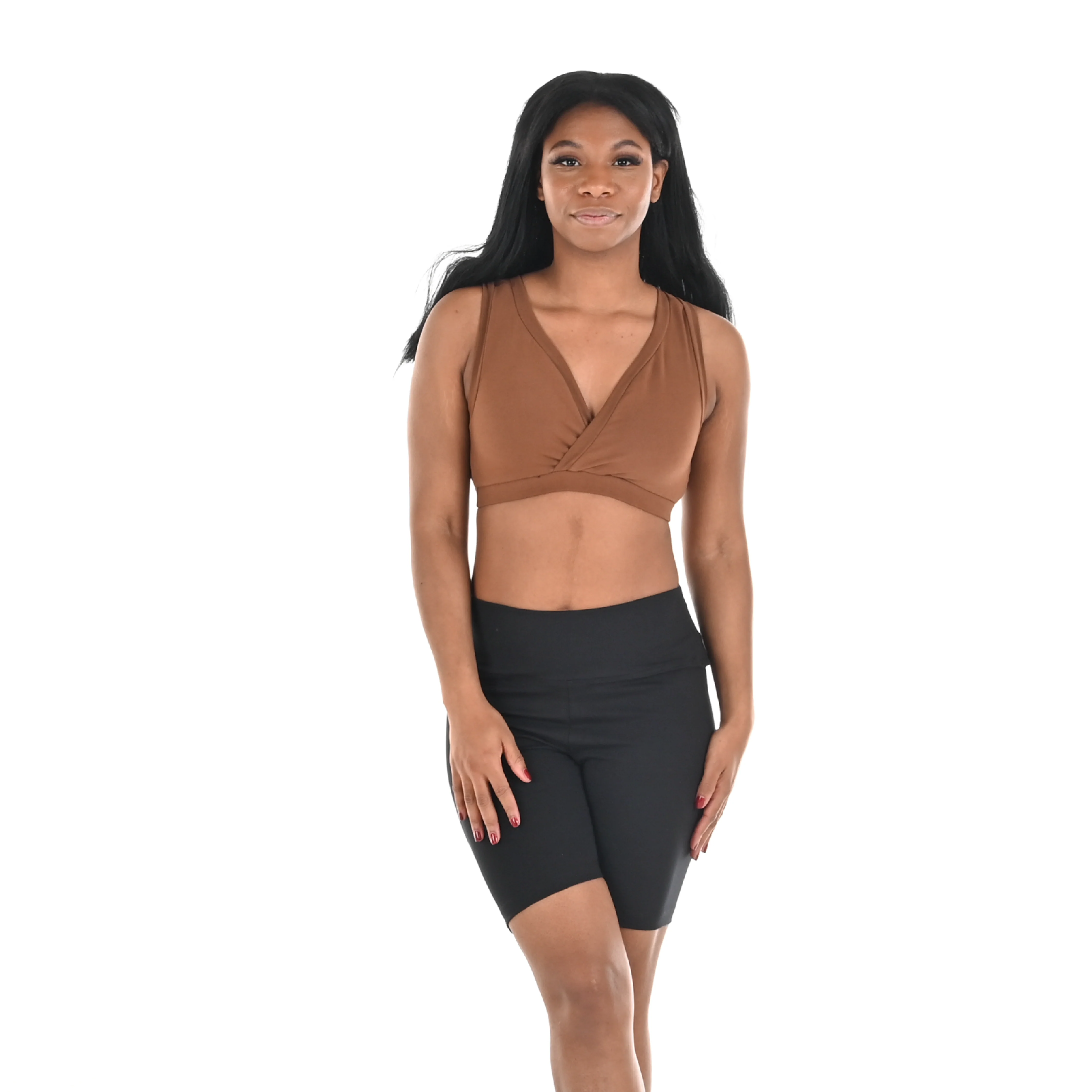 High Waist Organic Cotton Cycling Shorts - Black - Image 3