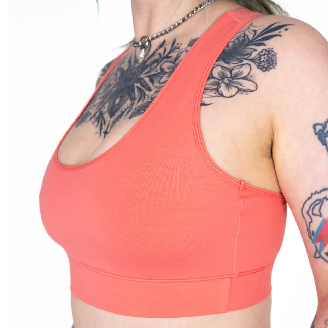 Racerback Bralette - Coral - Image 3