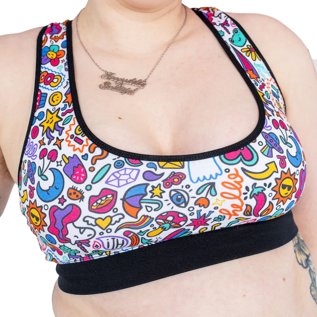 Racerback Bralette - Doodles - Image 4