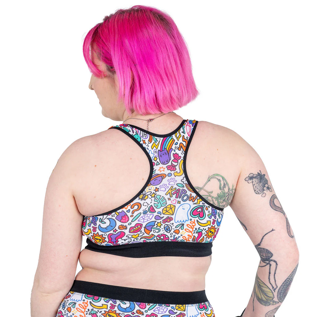 Racerback Bralette - Doodles - Image 5