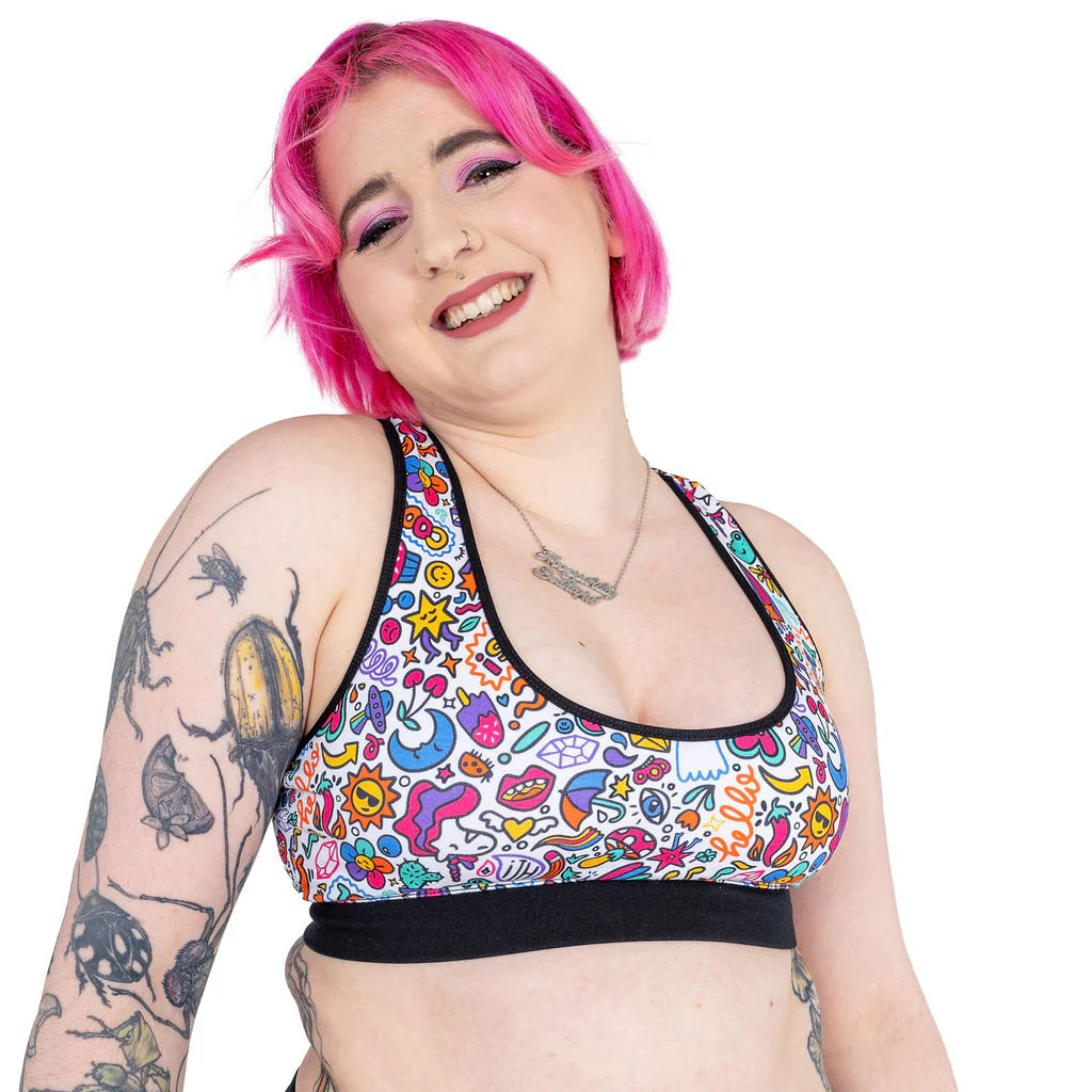 Racerback Bralette - Doodles - Image 6