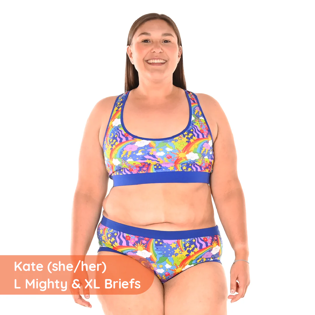 Racerback Bralette - Retro Rainbows - Image 3