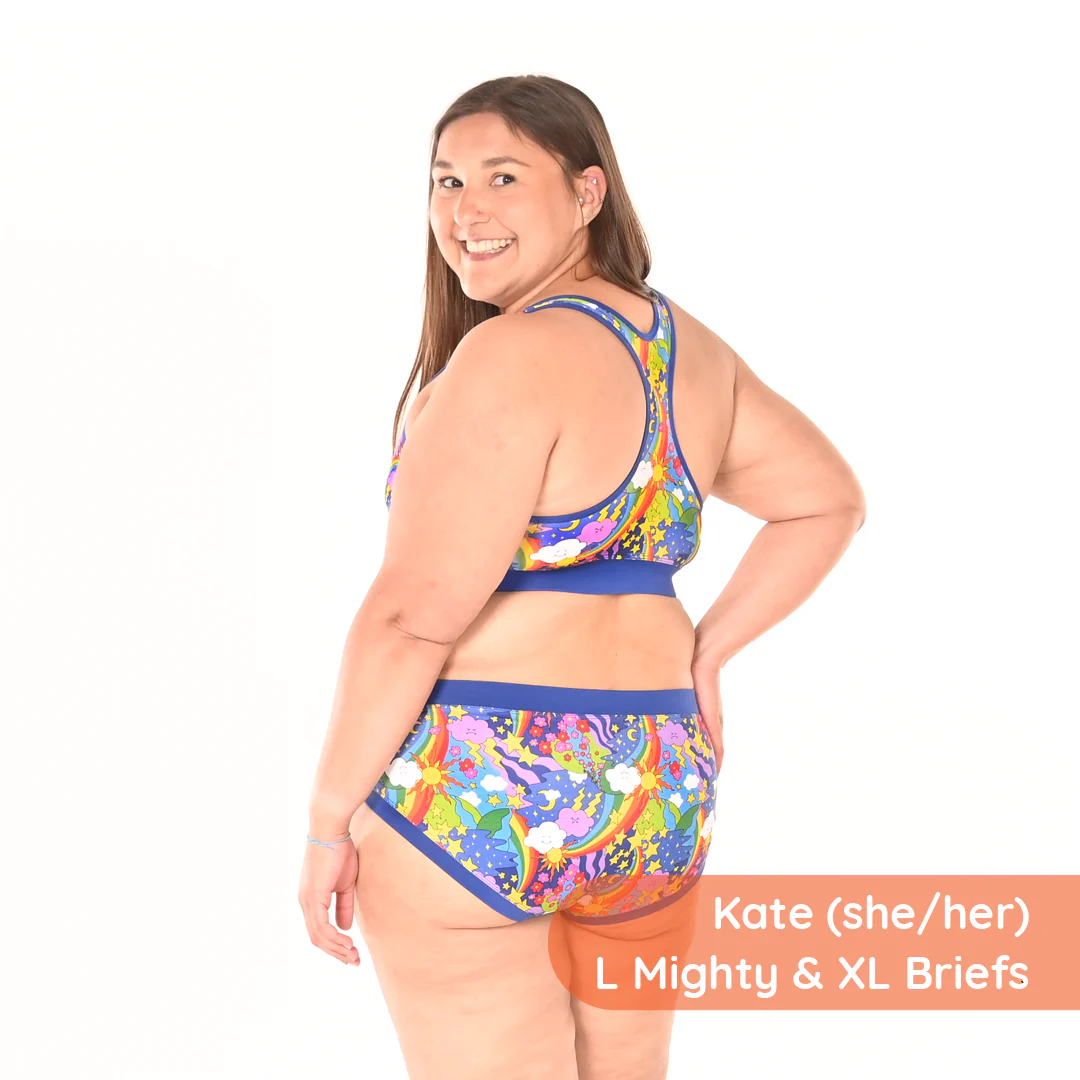 Racerback Bralette - Retro Rainbows - Image 4
