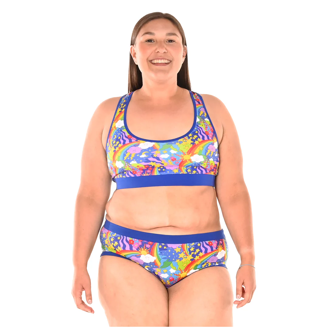 Racerback Bralette - Retro Rainbows - Soft fit *** - Image 4