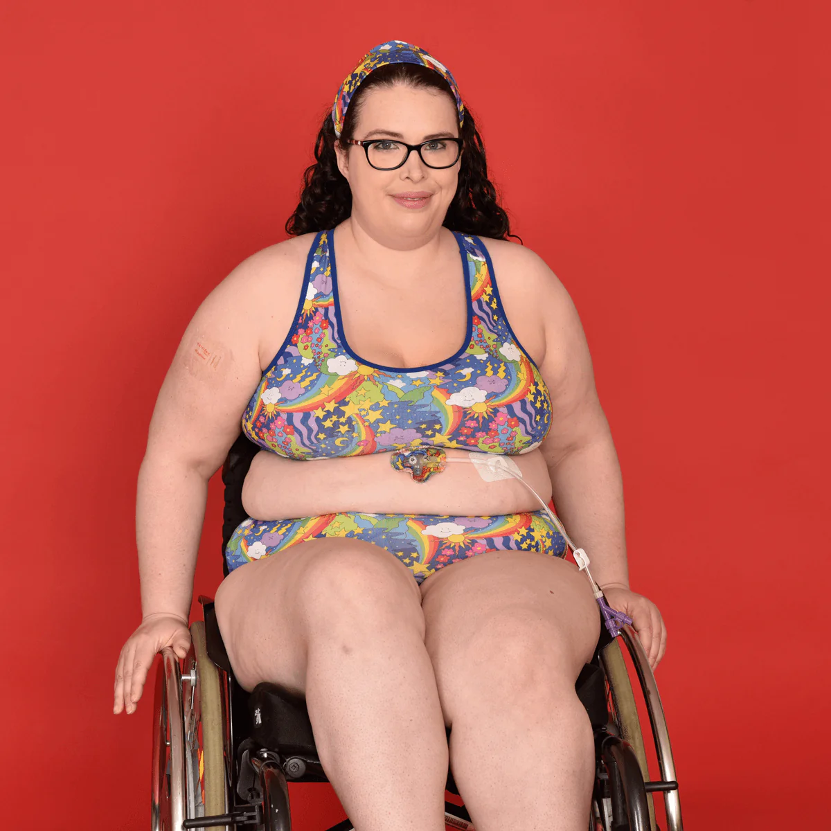 Racerback Bralette - Retro Rainbows - Soft fit *** - Image 5
