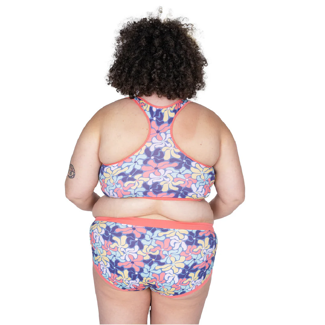 Racerback Bralette - Wavy Flowers - Image 5