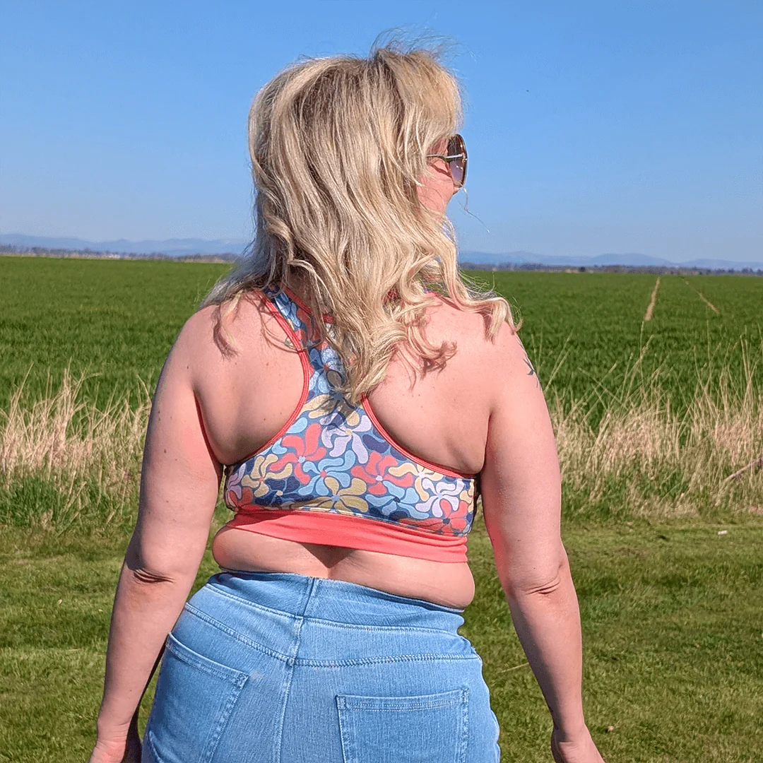 Racerback Bralette - Wavy Flowers - Image 8