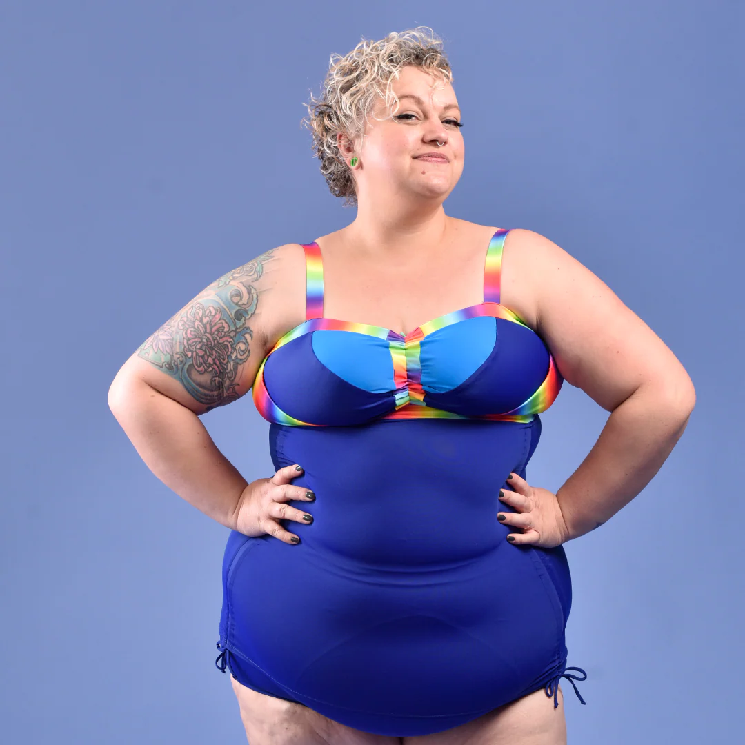 Swim Flexi-Size Tankini - Blue Rainbow ***